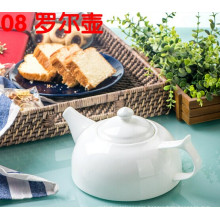 Haonai porcelain tea pot restaurant tea pot fine bone china ceramic tea pot elegant coffee pot